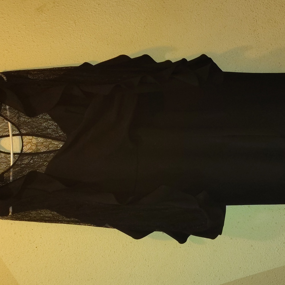 Nwot Elegant Black Lace Versatile Rouched JUMPSUIT - Picture 13 of 16